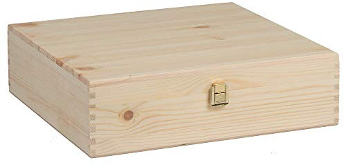 Cassetta in legno di pino int. mm 344x348x92 può contenere 4 bottiglie magnum 0,750 ml ferma bottiglia inclusa Misura esterna cassetta CM 36x36x10