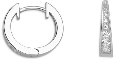 Xenox Damen-Creolen MODERN CLASSIC aus 925er Sterlingsilber und Zirkonia (silberfarben)