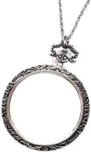 10-fache Halskettenlupe mit 40 mm Durchmesser Glasvergrößerungslinse Anhänger Halskettenvergrößerung tragbare Taschenleselupe Lupe Monokel für Bücher Handwerk Schmuck