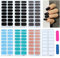 Andiker 7 Adesivi Smalto per Unghie, 112 Pezzi Fogli Unghie Autoadesivi Nail Art per Decorazioni Unghie Fai da Te(design 3)