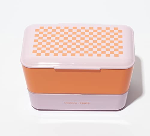 TAKENAKA Poketo x Bento Box Special Edition Bite Dual from umweltfreundliche und nachhaltige Bento Lunchbox im japanischen Stil (kariert)