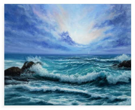 TSMMB Peinture Paysage Avec Cadre La Mer Kits De Peinture Au Numéro Adulte Enfant,Tableaux À Peindre Par Numéros Faciles 40X50Cm,A11