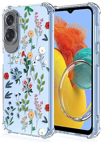 XINYEXIN Clear Cover per Honor 90 Lite 5G Motivo Fiori Floral Custodia Trasparente Antiurto Morbido TPU Bumper Case - Flower Art