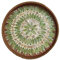 Round Rattan Serving Tray with Mother of Pearl Inlay, Hand Woven Mosaic Tray with Wood Base for Coffee Table, Decorative Wicker Lacquer Tray Food Basket