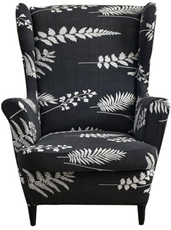 EBETA Ohrensesselberzug 2-Teilig Sesselüberwürfe Sesselhussen, Elastisch Sofa Armlehnenbezüge Schonbezug Hussen für Lesesessel, Relaxsessel mit Sitzbezug (Nachtschatten)