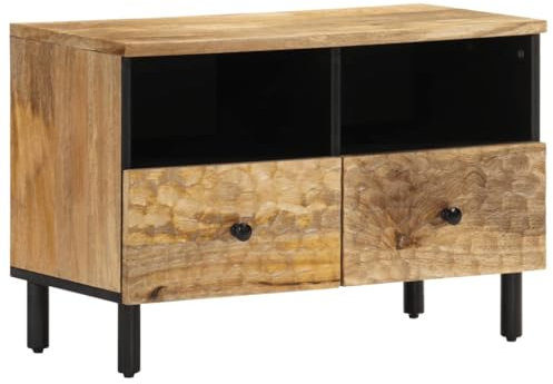 vidaXL Meuble TV, Armoire de Télévision avec Pieds, Meuble Télé avec Rangement Salon Salle de Séjour Intérieur, Bois Massif de Manguier