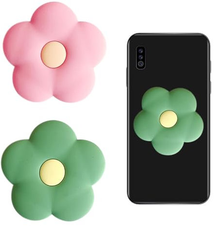 Lot de 2 supports de téléphone portable rétractables en forme de petite fleur, anneau de téléphone portable, poignée pour téléphone portable
