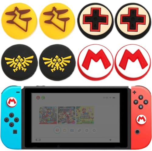 Clyhon 8 Pcs Tapones de Mando compatibles con Nintendo Switch Grip Joy con Grip Thumbstick Grip Switch Lite, Accesorios Thumb Grips Nintendo Switch Tapones para el Pulgar