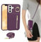 Jcxtrombulous Coque pour Samsung Galaxy S24 Coque Etui avec Sangle Réglable Portefeuille en Cuir Anti-RFID Pochette Magnétique Flip Case Étui Cover Housse Protection avec Anneau-Violet Fonce