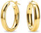 MIORE Schmuck Handgefertigt in Italien, Ohrringe Silber 925, Creolen Silber 925, Klassische Kreolen 27 mm Durchmesser, Ohrringe Vergoldet 18K Gold, Runde Hoops Ohrringe Damen, Ohrschmuck