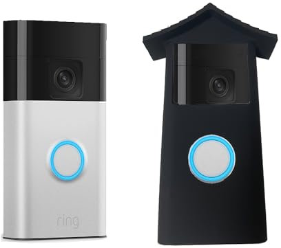 Silicone Skin Case Compatible With Ring Battery Video Doorbell (2024 release)| DIY Wireless Video Doorbell Camera-Protect Ring Battery Doorbell 2024 from Direct Infringement of Sun Glare Weather & UV