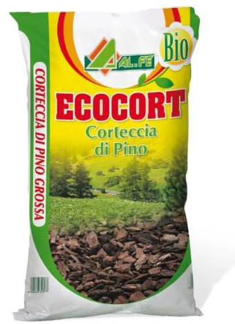 Corteccia di Pino per Pacciamatura Grossa, 25/40 mm, Sacco 60 L, Alfe