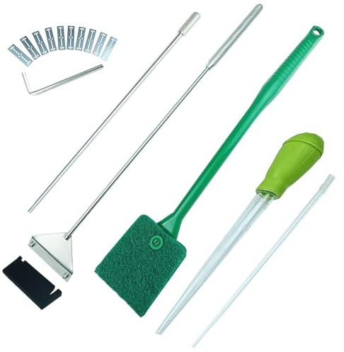 25.2Inch Aquarium Algae Scraper, Stainless Steel Fish Tank Cleaner Tool Kit