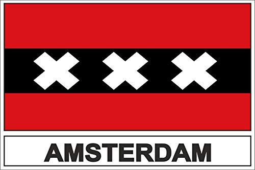 Akachafactory Sticker Aufkleber Flaggen Flagge Fahne Amsterdam