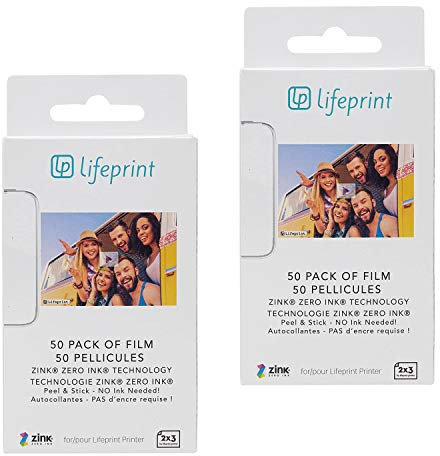Lifeprint Premium Zink Instant Print Fotopapier, 2 x 3, kompatibel mit Lifeprint 2 x 3 Druckern (100 Stück), 100er-Pack