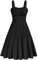 Belle Poque Midi Dresses for Women UK Summer Sleeveless Sweetheart Neckline Wrap Slim Fit Midi Dress Black 380-02 M