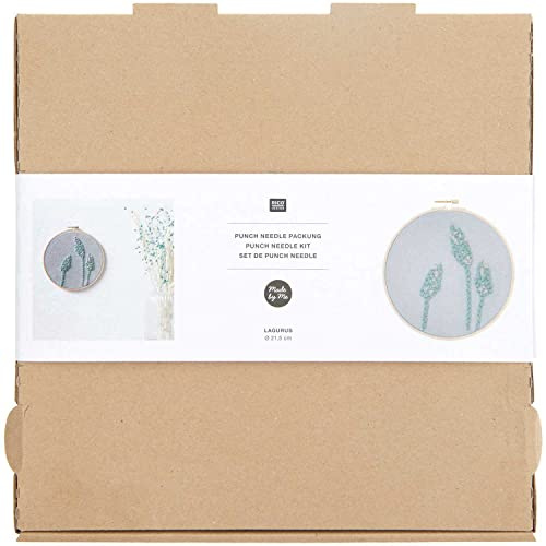 Rico Design Punch Needle Packung Lagurus Stick-Set 7 Teile 21.5 cm Durchmesser Baumwolle Edelstahl Holz Polyacryl Ganzjährig