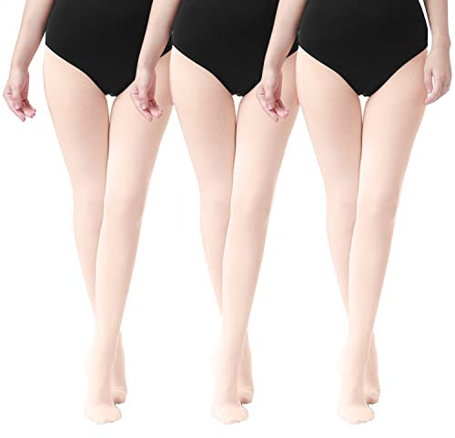 XPXGMT 3er-Pack 90D Mädchen Ballett Tanz Strumpfhosen Stretch Strumpfhosen Leggings für Tanz 3-14 Jahre, rose, 12-14 Jahre