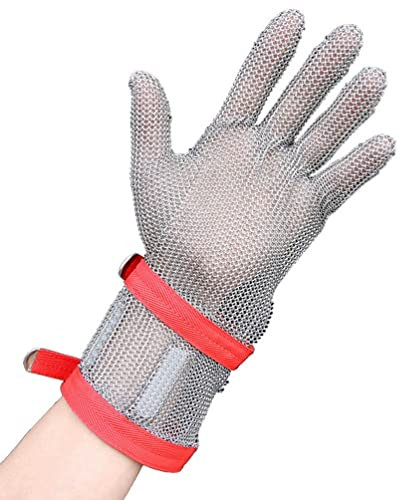 BCPPO Guantes de Trabajo Anticorte Guantes Resistentes A Cortes De Metal, Guantes De Trabajo De Seguridad For Carpinteros De Chef, Carpintero, Muñequera De Nailon Ajustable/Brazo Largo