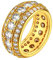FindChic Ring Damen Gold Cubic Zirkonia Ring ais Kupfer Solitärring Diamant Ehering mit Stein Ewigkeitsringe Geschenk für Herren 10mm breit 70