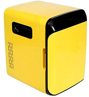 NMNMNM 10 Liter Compact Portable Mini Fridge with Cooling Warming Function for Bedroom, Office, Dorm, Car-Great for Skincare&Cosmetics (Yellow)