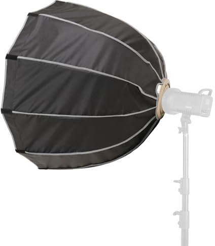 COMETX Softbox parabolico pieghevole a sgancio rapido da 120 cm, con griglia a nido d'ape Bowen per studio fotografico, ritratti e live streaming