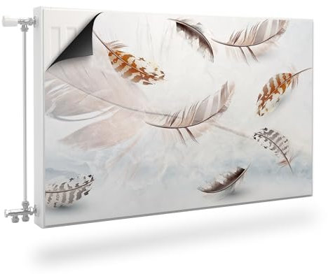 Muralo Radiator Cover, Magnetic Radiator Cover for Panel Radiators Made of Steel or Sheet Metal - Odourless and Safe for Health - Springs, Boho Style, Width 80 cm x Height 60 cm