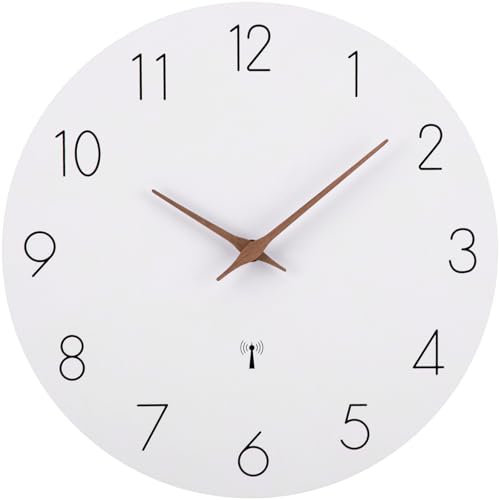 ACCSHINE Funkuhr Wanduhr MDF Holz Wanduhr Ohne TickgeräUsche Lautlos 30cm Quarz Batterie Groß Einfach zu Lesen für Zimmer Zuhause KüChe Schlafzimmer Büro Schule