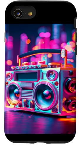 Hülle für iPhone SE (2020) / 7 / 8 Old School Vintage Boombox 80er Rap 90er Jahre Radio Mixtape Musik