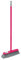 Indoor Broom Soft Sweeping Brush Head Handle Kitchen Floor Sweeper Cleaning (Pink)