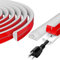 1M Selbstklebeband Kabelkanal zum Verstecken von 1 Kabel, Weiß Flexible Kabelabdeckung für Drähte an der Wand Boden, 15mm×10mm