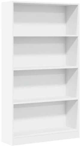 vidaXL Libreria Bianca 80x24x143 cm in Legno Multistrato, Mobile Porta Libri, scaffale per Libri, Mobile portaoggetti, Porta Libri