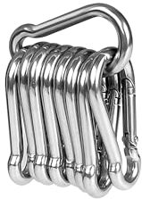 Karabinerhaken 4 x 40mm | Stahl verzinkt Silber | Karabiner DIN 5299 | Feuerwehrkarabiner | Menge wählbar (50)