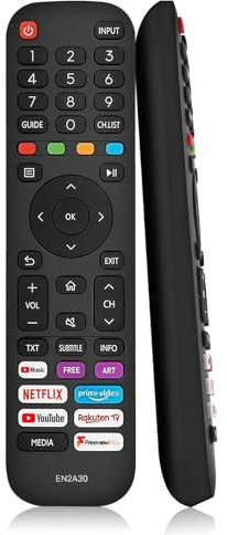Replacement Hisense TV Remote Control EN2A30, Universal TV Remote for Hisense VIDAA 4K UHD Smart TV, Replaces EN2G30H EN3G39 ERF3A80, 5 Shortcut Buttons, No Setup Required