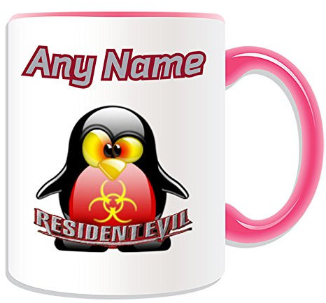 UNIGIFT Tasse mit Aufschrift Resident Evil, personalisierbar, Motiv Pinguin, Videospiel, Kostüm, Farbe, Name, Nachrichten, einzigartige lustige Neuheit, SuperheldenComputer, RPGController,