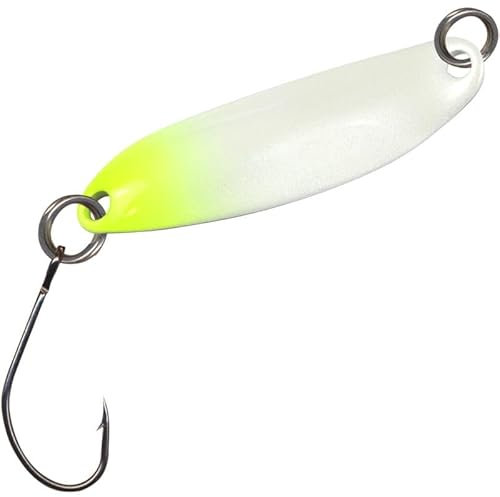 FTM Unisex – Erwachsene 10C5200195C10 Spoon Hornet 3,9cm 3,7g-Blinker Zum Forellenangeln, Forellenblinker Zum Spinnangeln, Spinnköder, Spoonblinker, Löffelblinker, Farbe:weiß-Gelb/Grau, Bunt, Normal