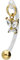 PIERCINGLINE PMFK Bananabell + Chirurgenstahl Design KRISTALL SCHMETTERLING Piercing Intimbereich Bauch Goldfarben