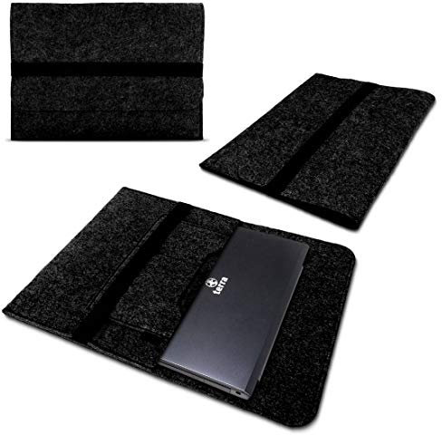 NAUCI Schutzhülle kompatibel für Terra Mobile 1550 Sleeve Hülle Tasche aus Filz mit Innentaschen Cover 15.6 Zoll Notebook Laptop Case, Farbe:Dunkel Grau