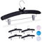 Relaxdays Pack 5 Perchas Forradas Raso, Vintage, Pinzas Ajustables, Gancho Giratorio, 19,5x38x3,5 cm, Negro