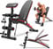 HS Hop-Sport Multifunktions Hantelbank HS-1035 mit Curlpult - verstellbare Trainingsbank in einzigartigem Design mit dickem Polster - perfekt für Bankdrücken oder Ganzkörpertraining, Schwarz/Rot