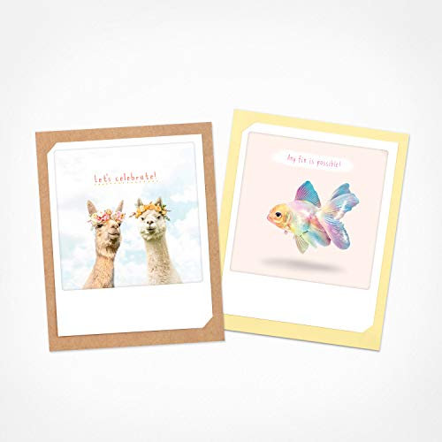 PICKMOTION Let's celebrate | 2er Set Klappkarten | Grußkarten - inkl. Umschlag, Bilder von Instagram-Fotografen, designed in Berlin - Grußkarten, bunt, BKK-0167-DE