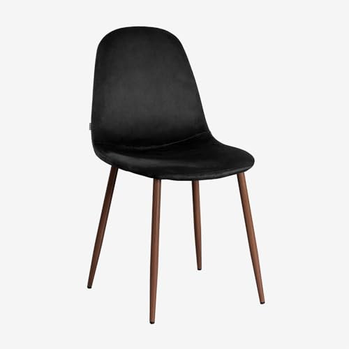 SKLUM Chaise de Salle à Manger en Velours Glamm Bois foncé Noir