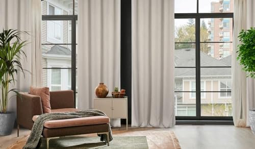 Eurofirany Carlo Schwer 340 g/m2 Blackout Vorhang mit Ösen 1 STK. Thermovorhang Blickdicht Wärmeisolierender Kälteschutz Verdunklungsgardine Abdunkeln Wohnzimmer Schlafzimmer 135x250 cm, Beige, 386925