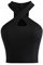 KOEMCY Crop Tops Damen Crop Tank Tops Ärmellose Top Bauchfreie Crop Tops Knitted Tops Sexy Camisole Tank Top Casual Unterhemd (Schwarz)