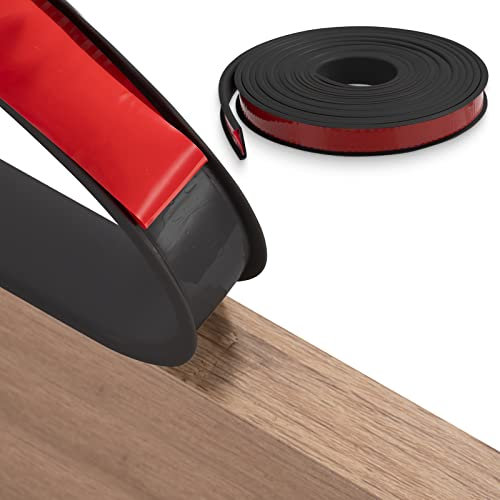 FAKILO 16mm x 5m U-Form Selbstklebend Möbelkantenband, Flexible TPE Möbelkantenband Kantenumleimer Selbstklebend, Umleimer Furnierklebeband für Schrankkanten, Arbeitsplatten, Abschlussleiste (Schwarz)