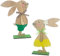 KEELYY 2 Stück Osterdeko Holz Hase, Aufsteller Ostern Hase, Niedlichen Osterhasen Figuren aus Holz, Osterdeko zum Hinstellen, Osterdeko Aufsteller für Tisch Wohnzimmer Schlafzimmer