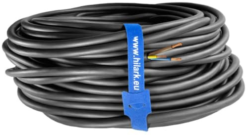 Hilark Kabel 3-Draht 1,5 mm² H05RR-F 3x1,5 mm² (3g1,5 mm²) 50m Schwarz