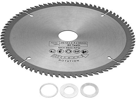 Lama per Sega Circolare, 210 x 30 mm, 80 Denti, Diametro del Foro, Lame Circolari con 3 O-Ring, Troncatrice per Legno Tonda per Macchine da Taglio per Marmo, Seghe Elettriche a Mano, Ecc.