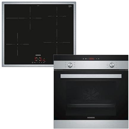 Siemens PowerBoost EQ113IA1ZM iQ100 - Placa de cocina (59,4 cm de ancho, calentamiento rápido, aire caliente 3D para obtener excelentes resultados, zona de asado conmutable