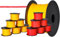 ToolSpace 12x Maurerschnur Bauschnur - 50m x 1.6mm - 6X Rot, 6X Gelb - Polypropylen-Seide - Richtschnur - Lotschnur - Stärke Pflasterschnur - langlebig & reißfest - Maurerschnur für Wasserwaage